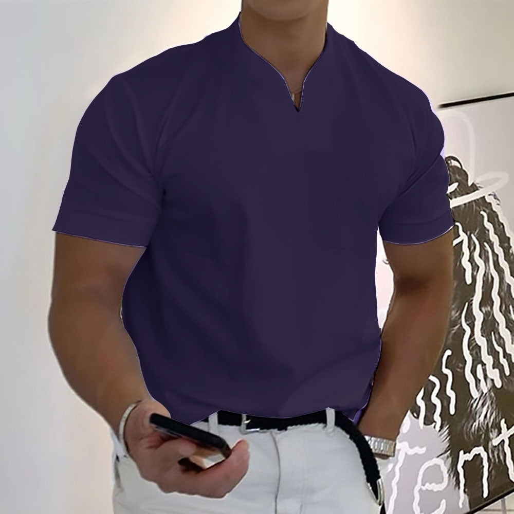 Jed | Men's Band Collar Pocket T-Shirt